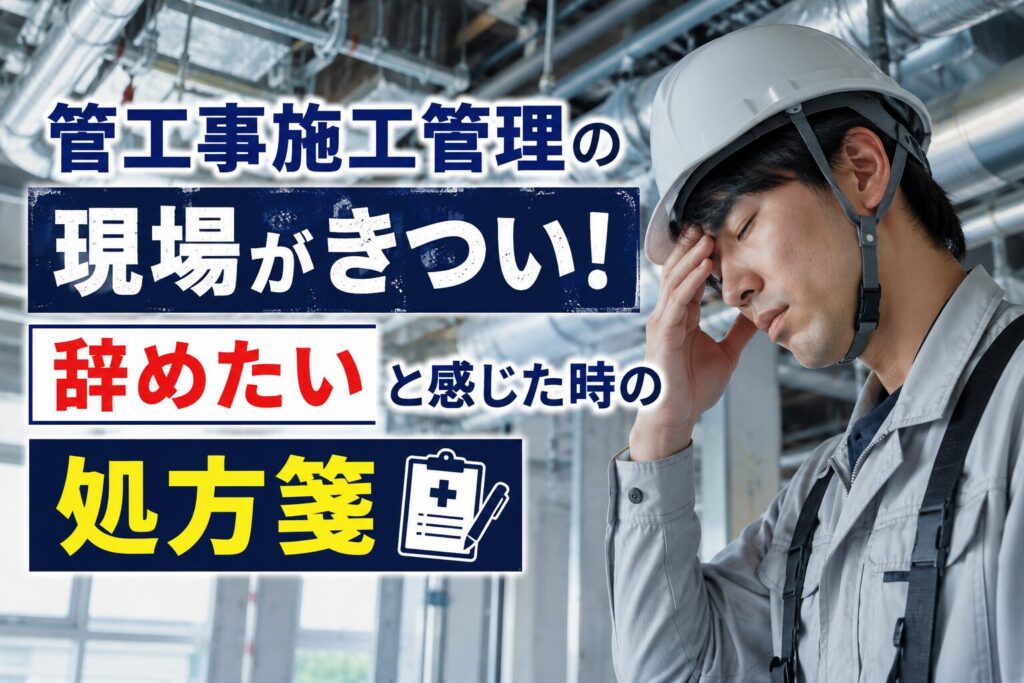 管工事施工管理の現場がきつい!辞めたい