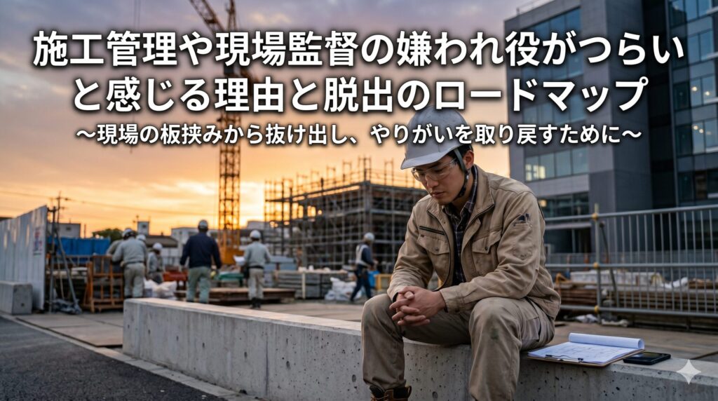 施工管理や現場監督の嫌われ役がつらい