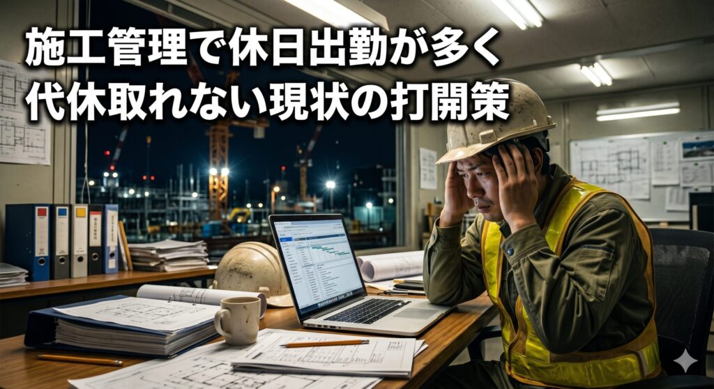 施工管理で休日出勤が多く代休が取れない