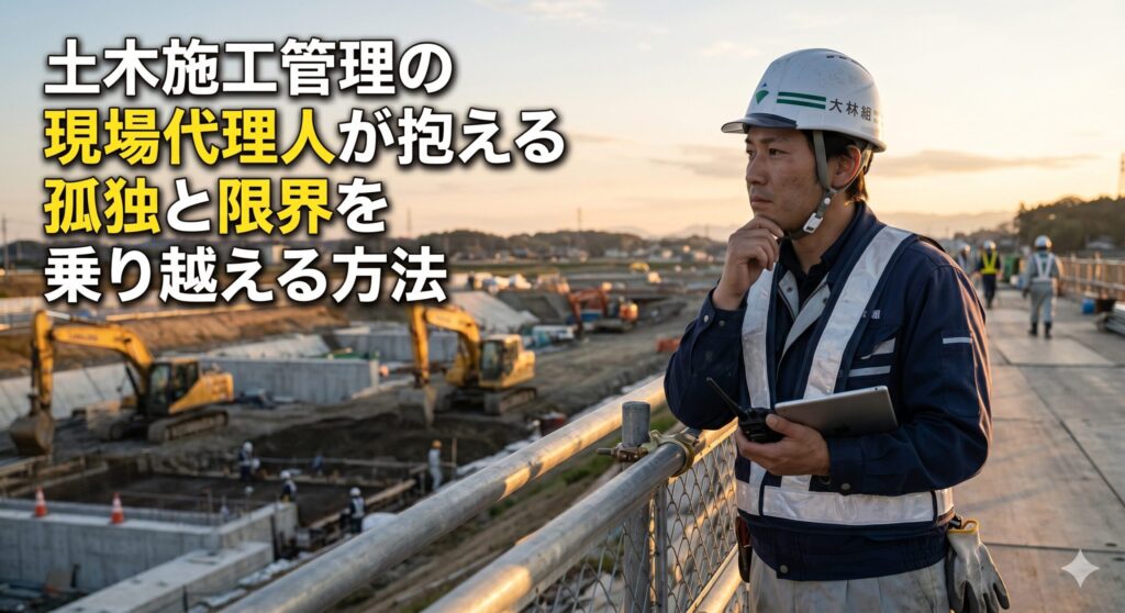 土木施工管理の現場代理人が抱える孤独