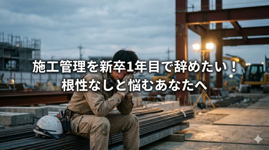 施工管理を新卒1年目で辞めたい