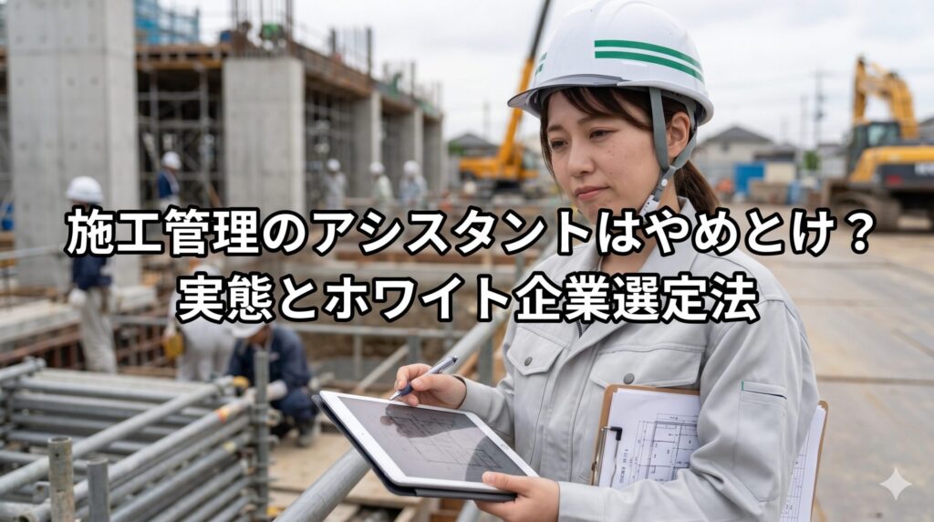 施工管理のアシスタントはやめとけ