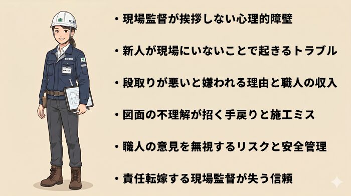 施工管理で職人に舐められる原因とNG行動