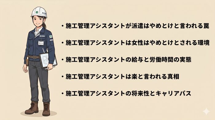 施工管理のアシスタントはやめとけと言われる理由