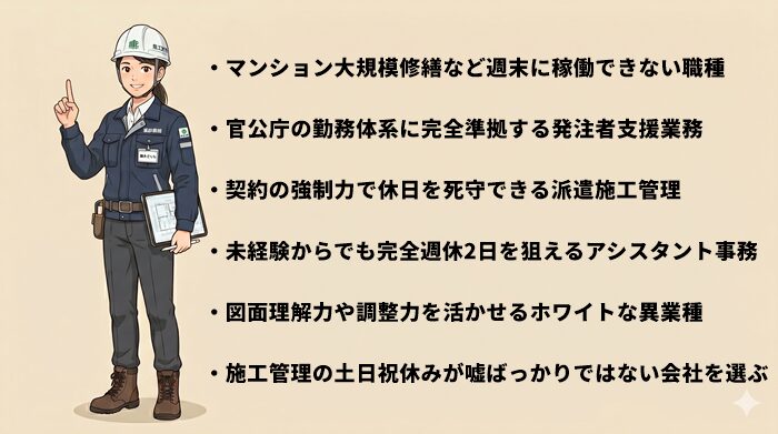 施工管理で土日祝休みは嘘ばっかり！現状を変える転職戦略