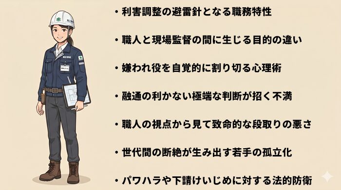 施工管理や現場監督が嫌われ役となりつらい理由