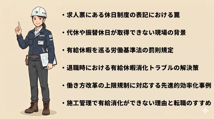 施工管理で有給消化ができない問題を解消する為の対策